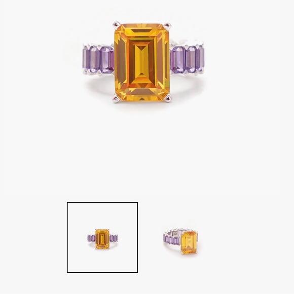 Izabel Ultra Ring Yellow Purple Silver NIB Size 54 (7) - Picture 4 of 11